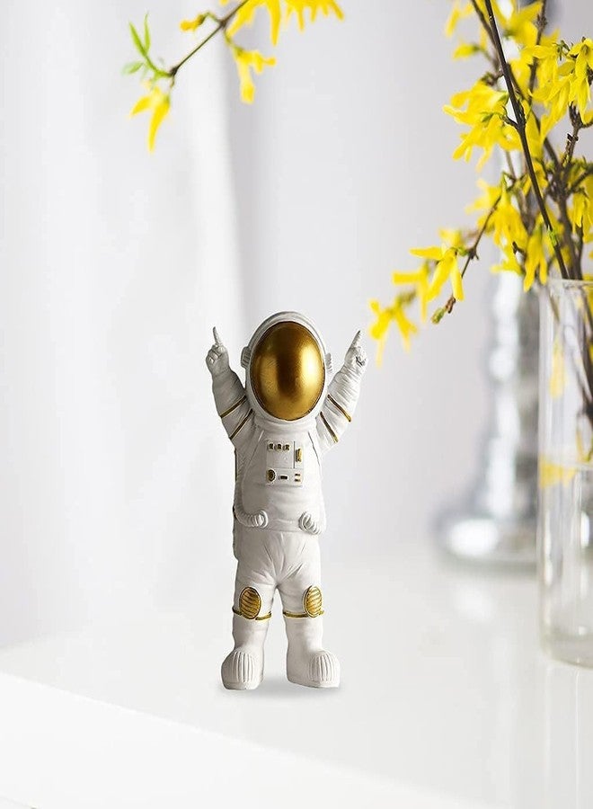 Joylern Spaceman Statue Astronaut Figurine Resin Spaceman Model Ornament Astronaut Sculpture for Home Office Desktop Tabletop Decoration - Gold Victory - Image 4